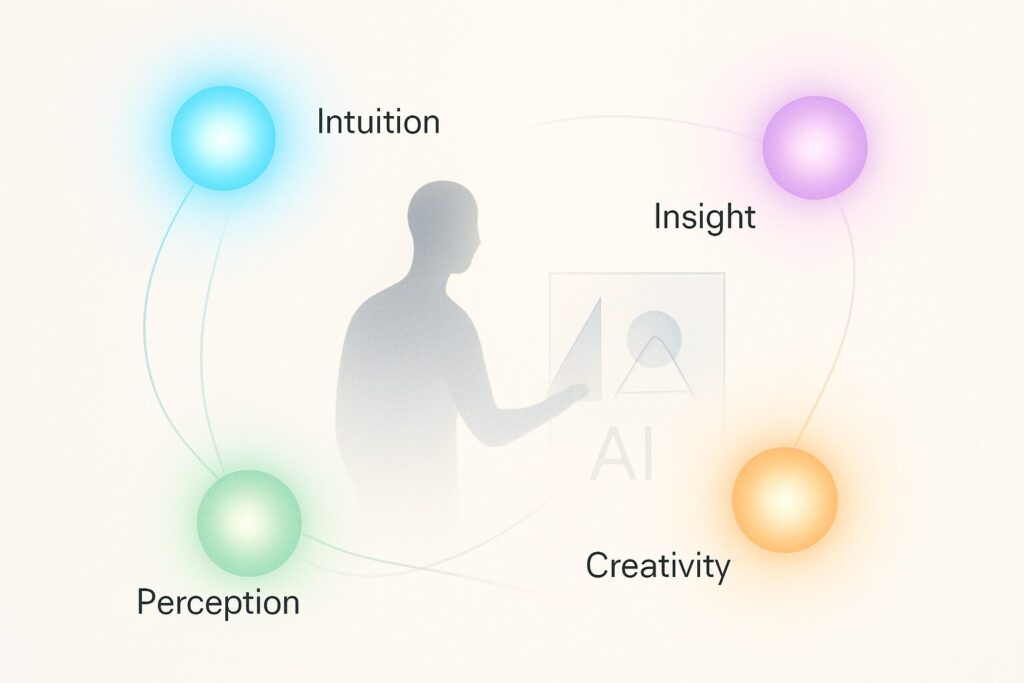 AI共創家に必要な4つの能力を表現した概念図