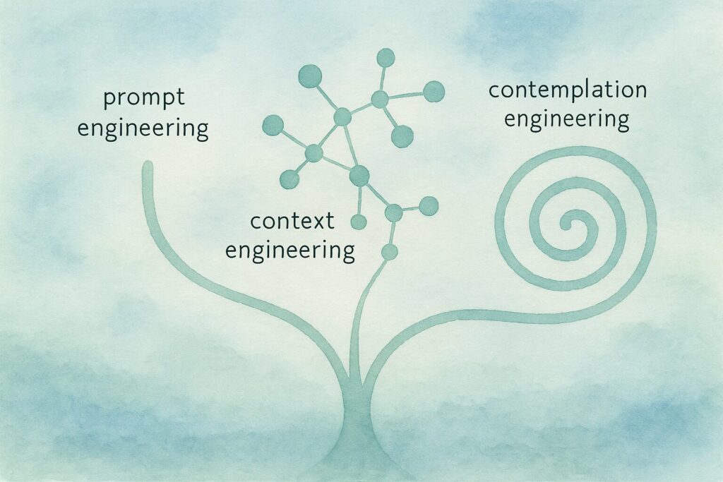 AIとの対話における3つのエンジニアリング手法の比較図